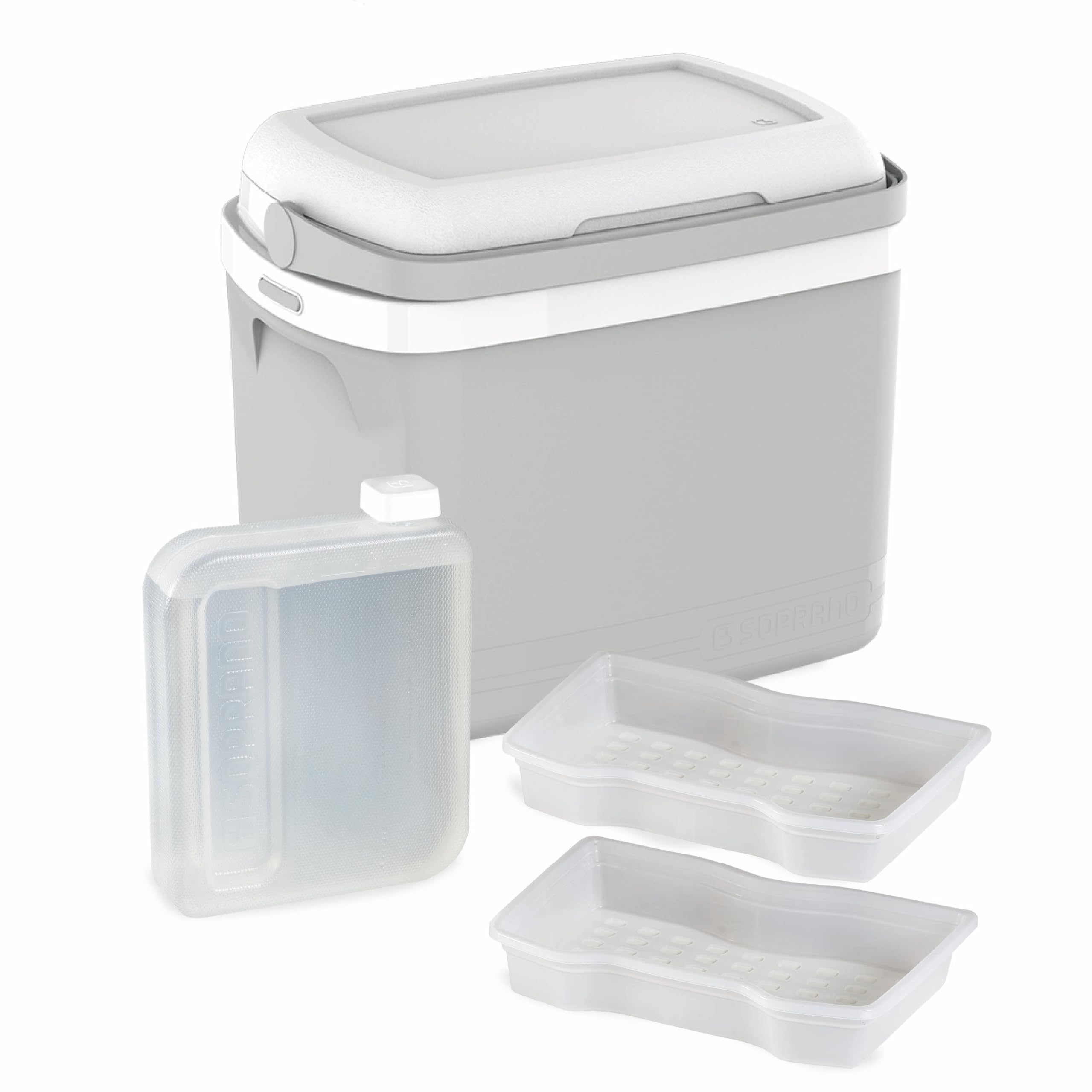 Caixa Térmica Cooler Acessórios 32 L Cinza Tropical - Soprano